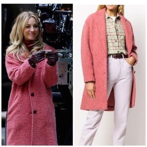 Isabel Marant Etoile Dante Boucle Wool Alpaca Blend Coat Pink Small Winter Fall